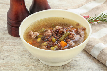 Soup with lentil and chicken