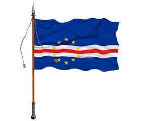 National flag of Cape Verde. Background  with flag  of Cape Verde.