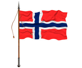 National flag of Jian mayen. Background  with flag of Jian mayen