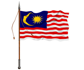 National flag of Malaysia. Background  with flag of Malaysia