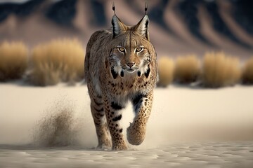 Eurasian lynx Stock Photo, Wildlife Photography, Generative Ai - obrazy, fototapety, plakaty