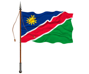 National flag of Namibia. Background  with flag of Namibia.