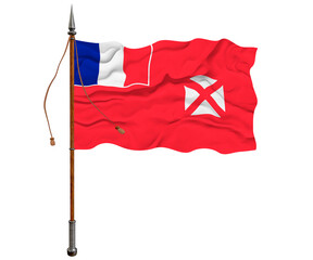 National flag of Wallis and futuna.  Background  with flag of  Wallis and futuna.