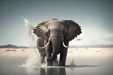 Obraz premium Elephant Stock Photo, Wildlife Photography, Generative Ai