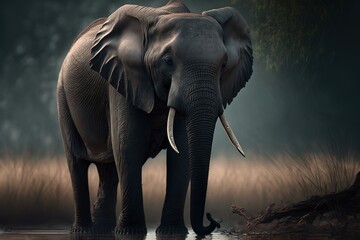 Obraz na płótnie Canvas Elephant Stock Photo, Wildlife Photography, Generative Ai
