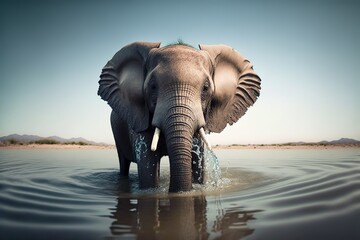 Obraz premium Elephant Stock Photo, Wildlife Photography, Generative Ai