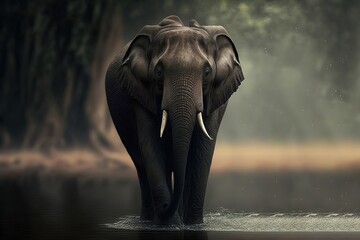 Elephant Stock Photo, Wildlife Photography, Generative Ai