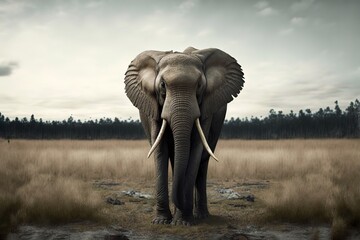 Elephant Stock Photo, Wildlife Photography, Generative Ai