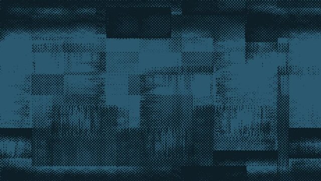 Abstract halftone grunge texture motion graphic background.