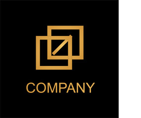 gold color simple logo design