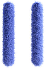 Blue fluffy 3D pause icon