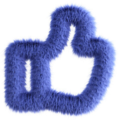 Blue fluffy 3D like icon