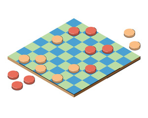 Chess board game isolated
