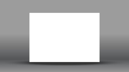 White poster with black frame mockup on grey wall