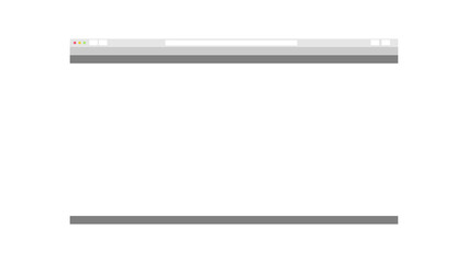 Empty browser window on transparent background. Empty web page mockup with toolbar. PNG