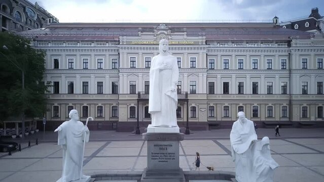 Historical monument in Kiev. Monument to the princess Olga, Kiev, Ukraine