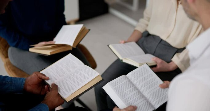 Group Of Multiethnic Friends Reading Bible