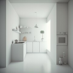 modern kitchen interior with kitchen