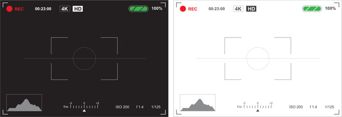UI screen record camera viewfinder setting day and night mode