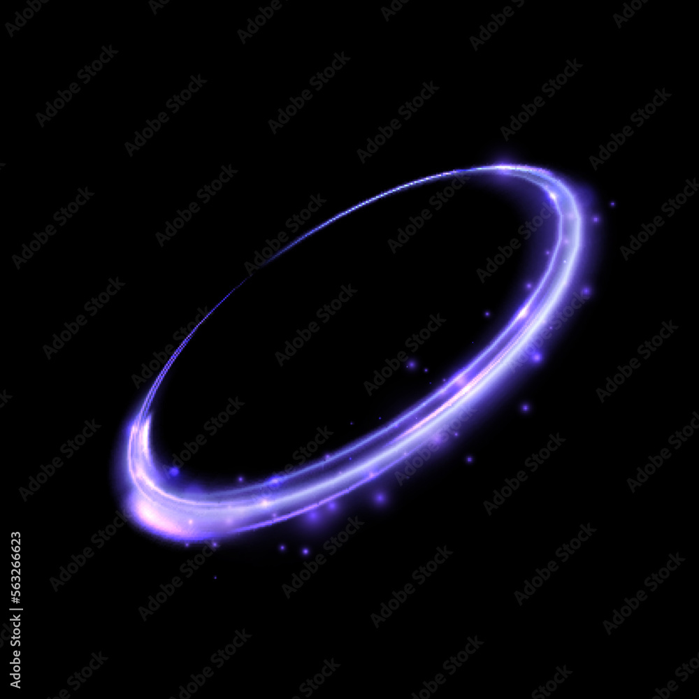 Poster abstract bright blue round neon light line easy editable for web design and vector illustration.