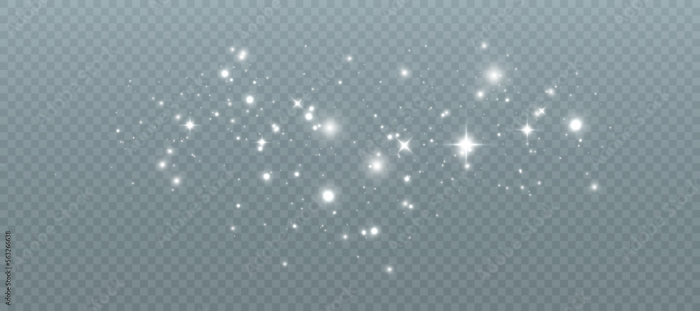 Aufkleber Golden light dust particles abstract light bokeh background for web design and illustration.
