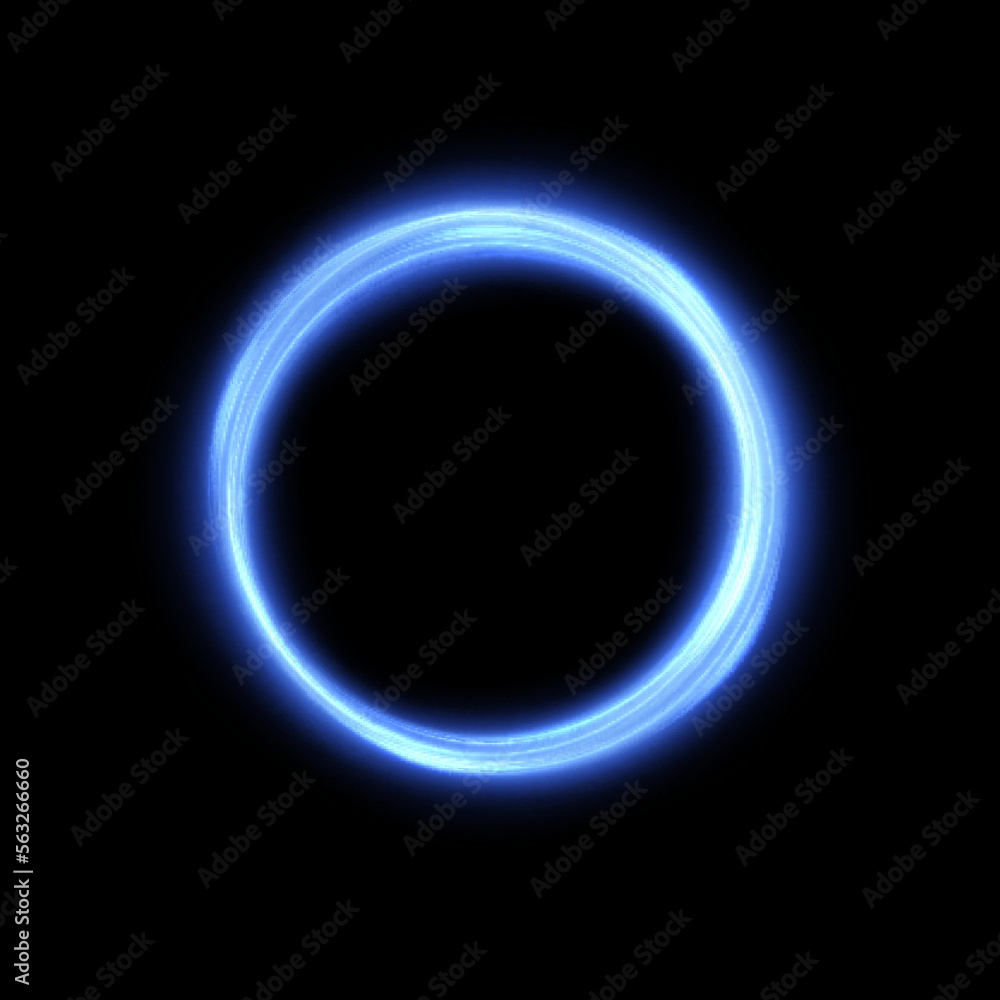 Poster abstract bright blue round neon light line easy editable for web design and vector illustration.