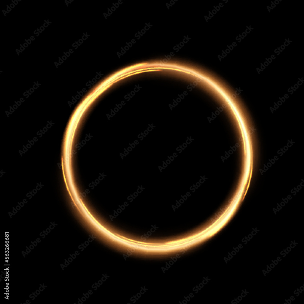Aufkleber abstract bright golden circular light line easy to edit for web design and vector illustration.