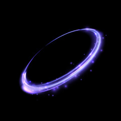 Abstract bright blue round neon light line easy editable for web design and vector illustration.