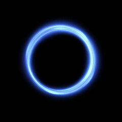 Abstract bright blue round neon light line easy editable for web design and vector illustration.