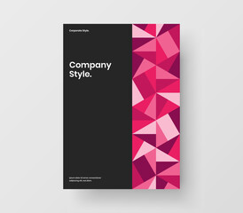 Multicolored mosaic hexagons booklet concept. Minimalistic corporate identity vector design layout.
