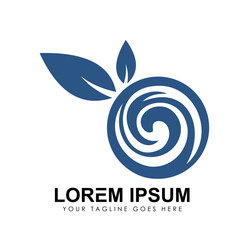 Circle Logo with Leaf Vector icon