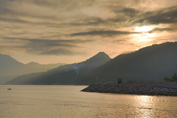 the sunset of Junk Bay, Tseung Kwan O bay 2013 Feb 17