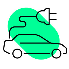 Electric car ecology icon