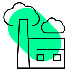 Factory pollution ecology icon