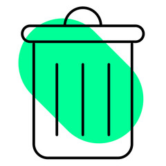 Garbage trash can recycling icon