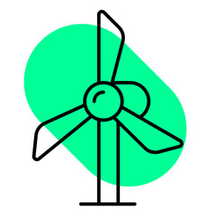 Wind energy power ecology icon