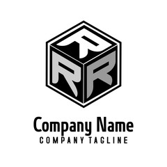 Template  Cube  company logo by initial Letter  of Alfabetical  in Black and white colour
