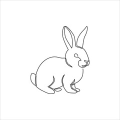 Continuous line drawing of a rabbit. bunny concept in one line. artwork of a rabbit in single line. the year of the rabbit
