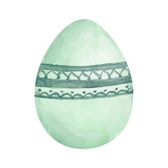Easter egg. Spring holiday. Happy easter eggs. Watercolor Illustration.
