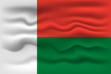 Obraz premium Waving flag of the country Madagascar. Vector illustration.
