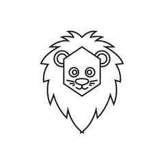 Fototapeta premium lion face line vector logo icon.