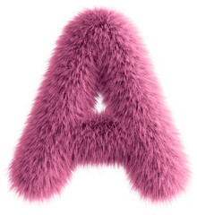 Pink 3D Fluffy Letter A