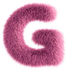 Pink 3D Fluffy Letter G - obrazy, fototapety, plakaty