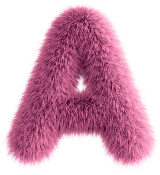 Pink 3D Fluffy Letter A