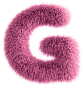 Pink 3D Fluffy Letter G