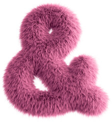 Pink 3D Fluffy Symbol Ampersand