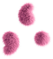 Pink 3D Fluffy Symbols Apostrophe, Comma & Dot - obrazy, fototapety, plakaty