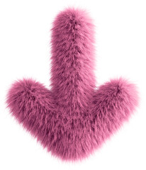 Pink 3D Fluffy Symbol Arrow Bottom