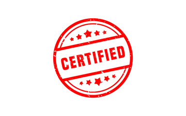 CERTIFIED rubber stamp with grunge style on white background