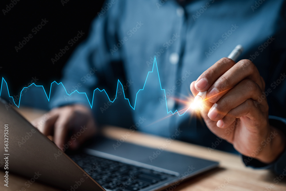Aufkleber investor businessman target planning chart development leadership and customer target group concept.